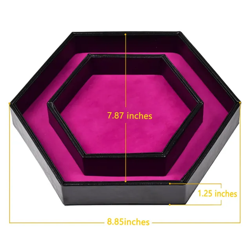 Tray of Fates | Hexagonal Dice Tray | Purple Felt - Only-Games