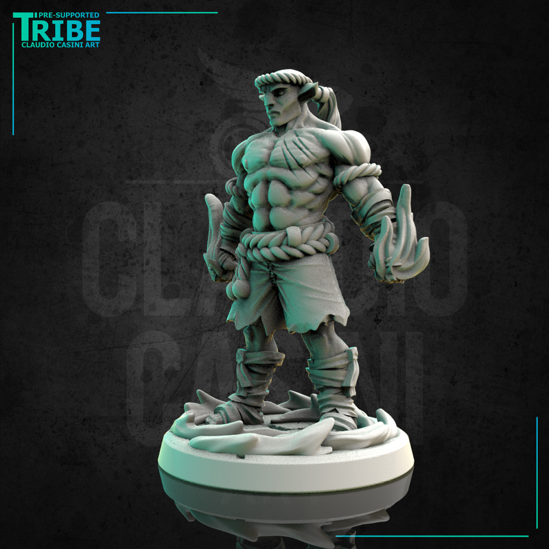 (0240) Male human elf firbolg tiefling half orc muay thai fighter monk shaolin - Only-Games