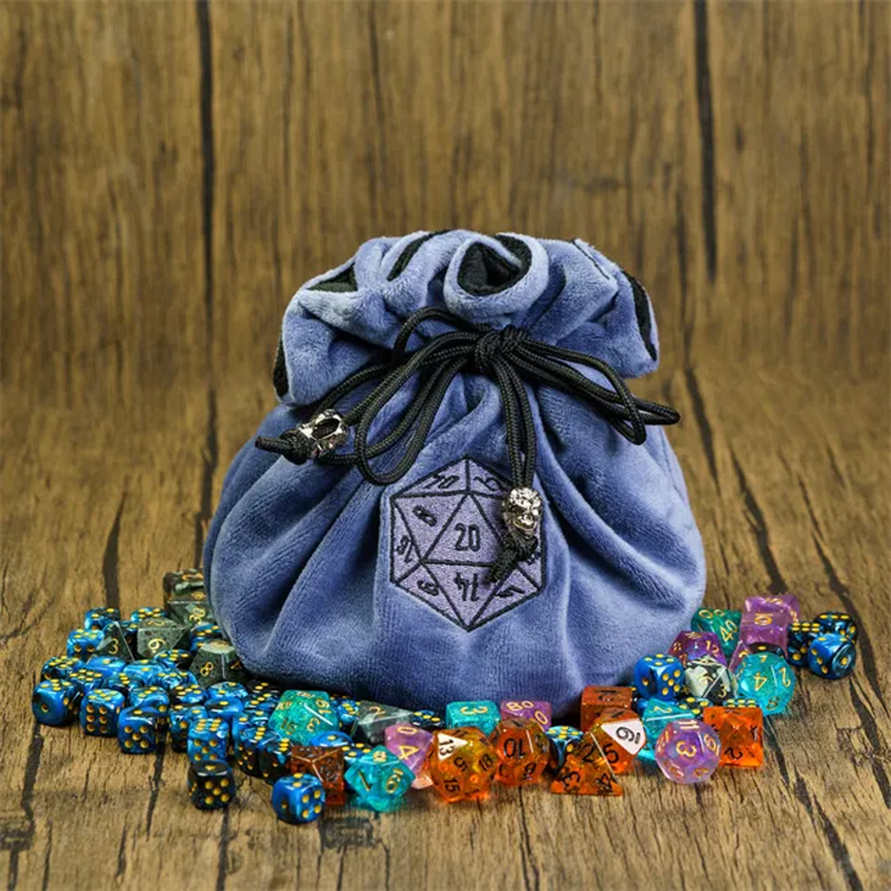 Velvet Vault | Super-Soft Large Dice Bag | Blue - Only-Games
