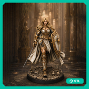 Female Paladin STL | Liora Sword Shield Holy Knight Digital Download | PaintedOrNot Original DnD Pathfinder - Only-Games