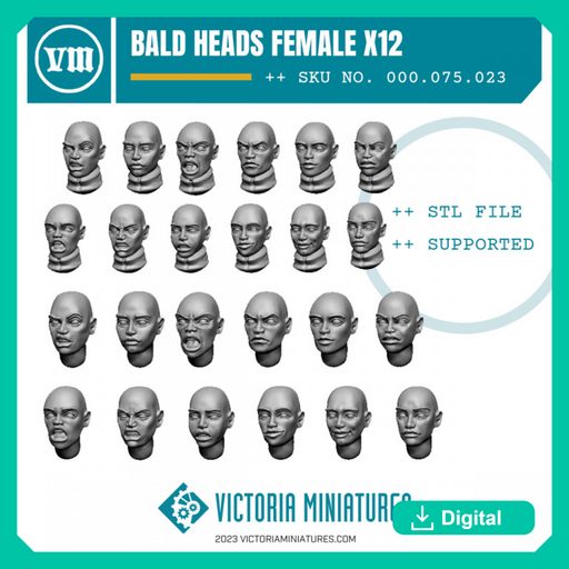 Bald Heads Female x12 - Only-Games