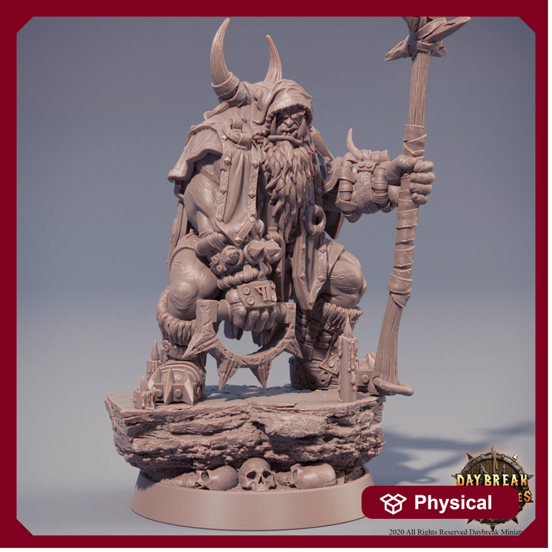 Half-orc Druid | Orc Shaman| Cleric | Miniature | Megaboss | Dungeons and Dragons | 28mm | 32mm | Pathfinder | - Only-Games