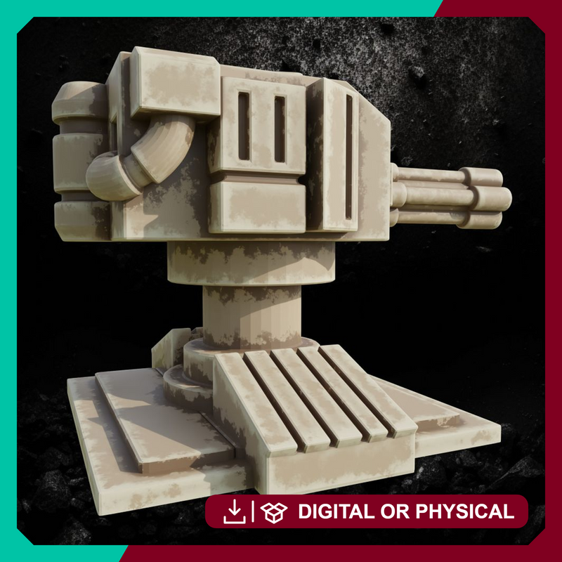 Vanguard Bastion Turret - Armored Bunker Emplacement STL for Wargaming