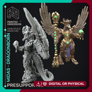 Midas Dragon - Flesh of Gold -  PRESUPPORTED - Illustrated and Stats - 32mm scale