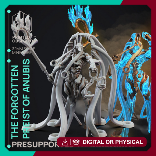 The forgotten Priest of Anubis - Presupported - 32mm scale - D&D - Only-Games