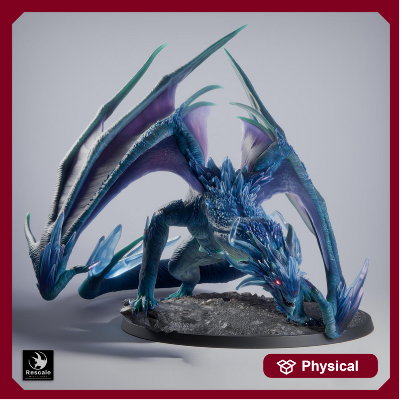 Sapphire Dragon Miniature | Gem Dragon Boss | DnD UNPAINTED Resin - Only-Games
