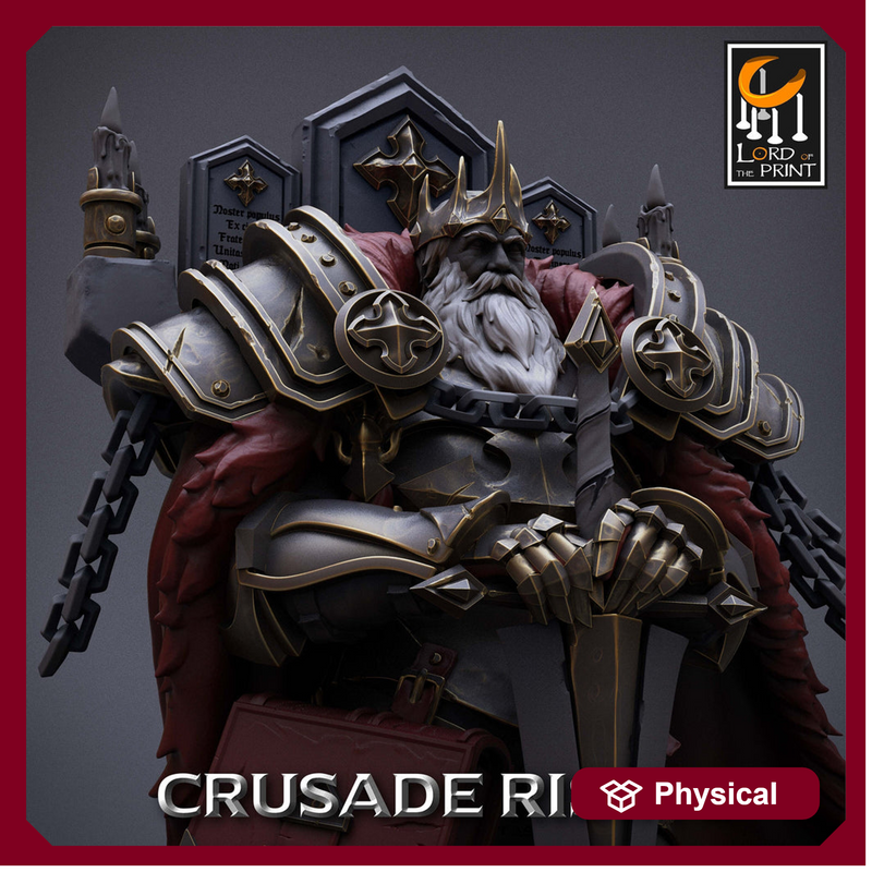 Human Templar Paladin King Knight Unpainted | 28mm, 32mm Scales | 54mm & 75mm | Dungeons and Dragons | Pathfinder | OLAF| Lord Of the Print - Only-Games