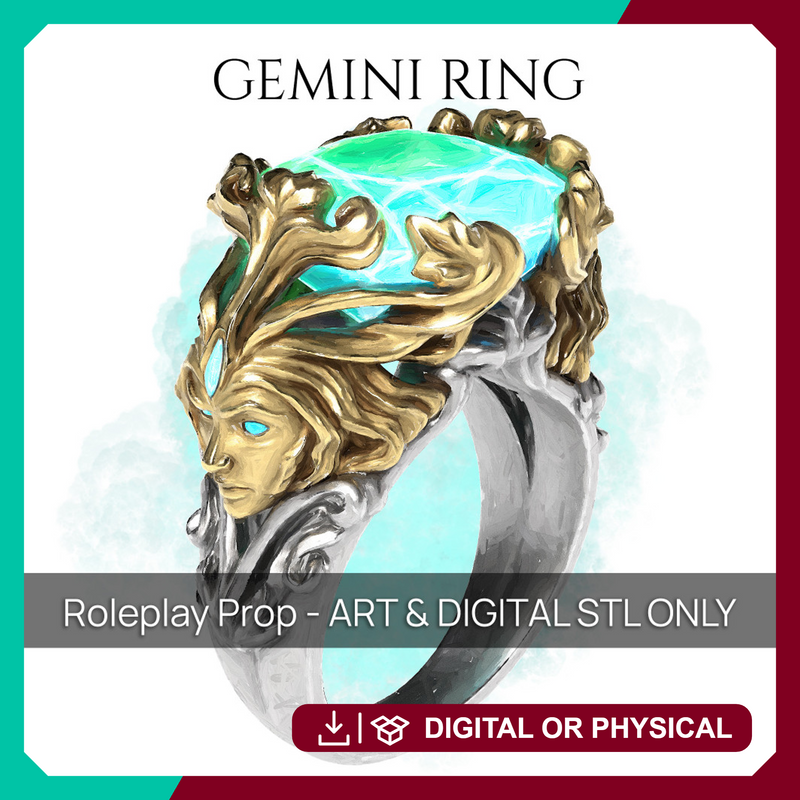 Gemini Ring - D&D Prop - PRESUPPORTED