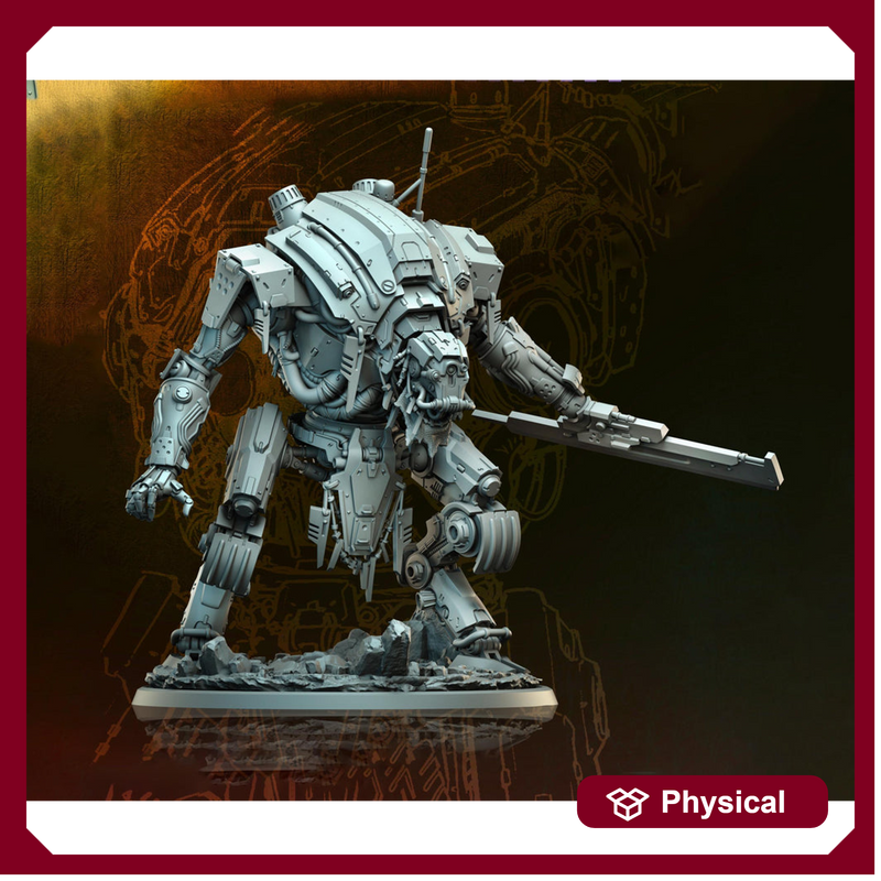 Sci-Fi Heavy Battle Suit, Mech Knight Miniature | 32mm, 40mm, 50mm, 65mm 80mm BASE SIZES | Resin Unpainted | - Only-Games