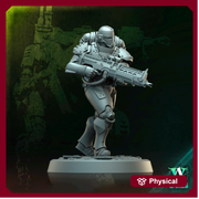 Sci-Fi Miniature Space Soldier Argo Commando |  28mm,32mm Scales & 54mm,75mm,100mm TALL | Resin Mini | Shocktrooper TPG | Archvillain Games - Only-Games