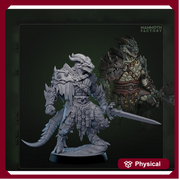 Dragonborn Ranger, Fighter, Paladin Sword  | 28mm, 32mm,54mm, 75mm, 100mm Scale Resin Miniature | Dungeons and Dragons D&D 5e  | Pathfinder - Only-Games
