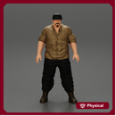 Big strong gangster homie in cap and shirt standing