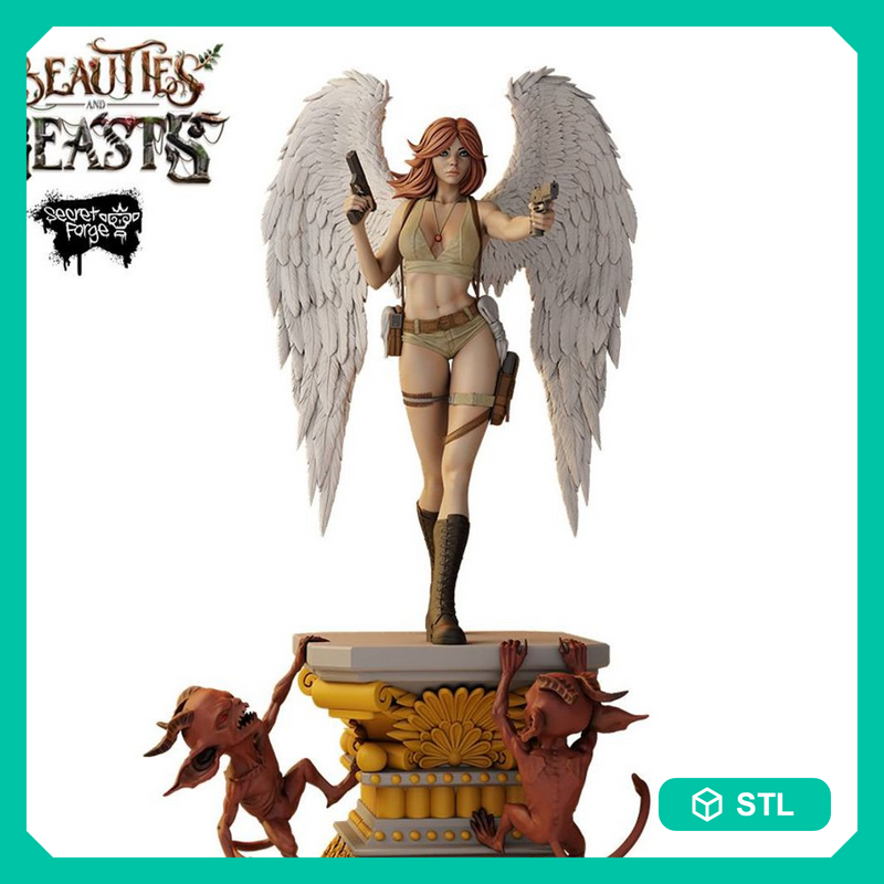 [Constantina] Beauties & Beasts – Angelic Gunfighter, Heaven’s Huntress with Twin Pistols Battling Demonic Imps