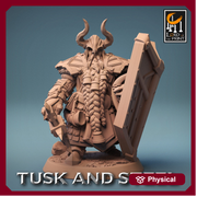 Dwarf Fighter Paladin Axe & Shield Unpainted Model | 28mm, 32mm,54mm,75mm,100mm Scales | Dungeons and Dragons Pathfinder Lord of The Print - Only-Games