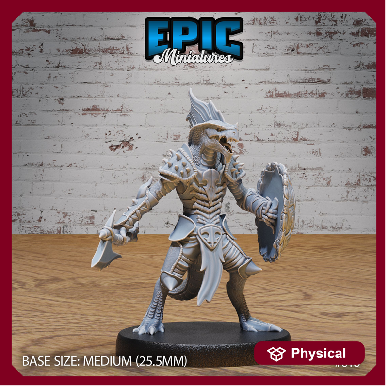Lizard Folk Army Axe & Shield - Only-Games