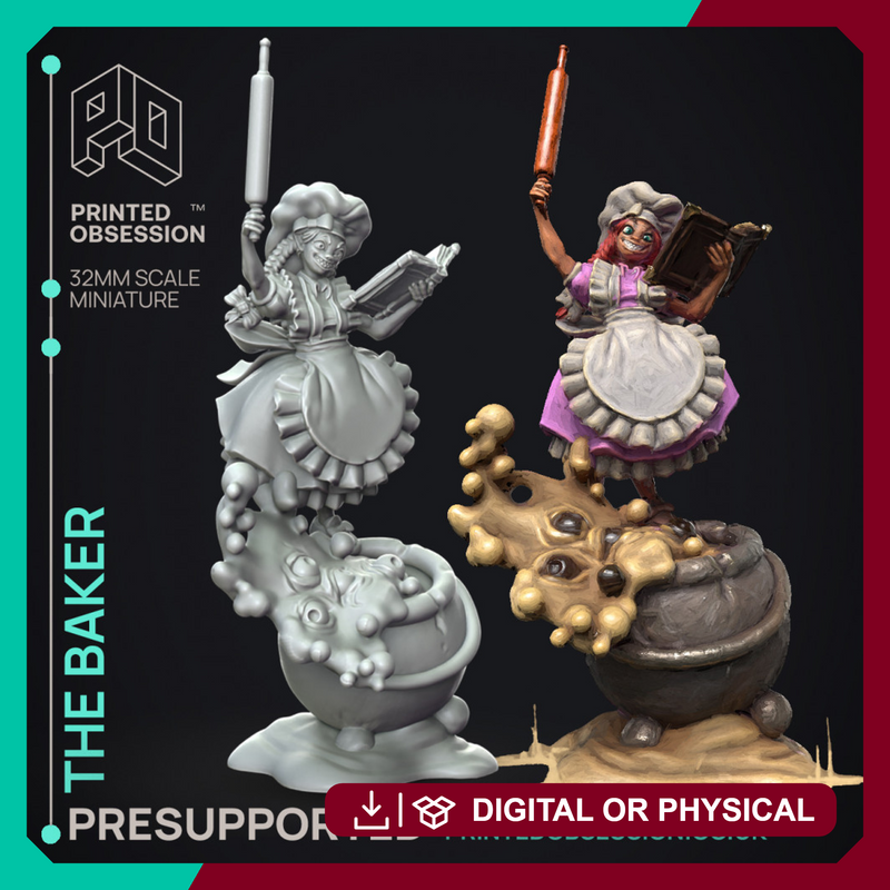 The Baker - Boss Creature -  PRESUPPORTED - Illustrated and Stats - 32mm scale