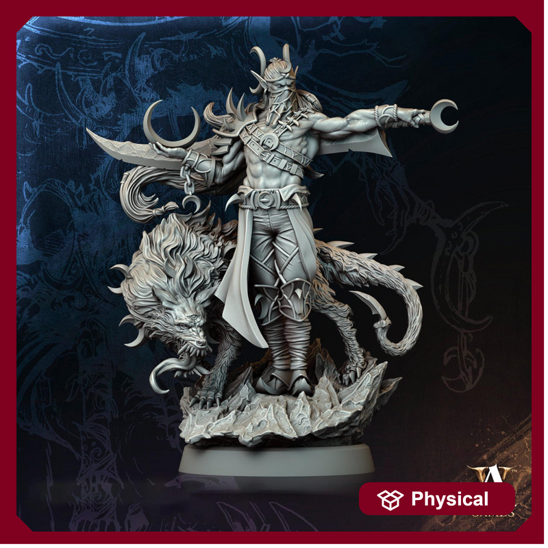 Male Elf Hexblade Warlock, Ranger, Druid, Sorcerer PC NPC Miniature | 28mm,32mm, 54mm, 75mm, 100mm Scales | Dungeons & Dragons | Pathfinder - Only-Games