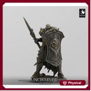 Oathbreaker Paladin, Fighter,Soldier Spear and Shield, DnD Unpainted Miniature| 28mm, 32mm,54mm,75mm,100mm Scales | Dungeons & Dragons - Only-Games