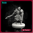 (0070) Male elf human tiefling paladin with big axe / halberd