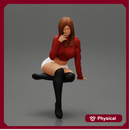 Sexy Girl In Short And Boots Sitting On a chair