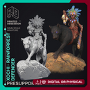 Xochi - Rainforest Defender - Female Fighter -  PRESUPPORTED - Illustrated and Stats - 32mm scale