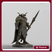 Oathbreaker Paladin, Fighter,Soldier Polemaster Spear, DnD Unpainted Miniature| 28mm, 32mm,54mm,75mm,100mm Scales | Dungeons & Dragons - Only-Games