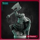 (0226) Male dragon warrior with great axe, shield and armor