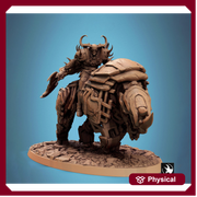 Daemon on Armored Muscular Beast Battle Axe, Demon Devil Cavalry | Dungeons and Dragons 5e  | 28mm,32mm,54mm,75mm Scale | Pathfinder - Only-Games