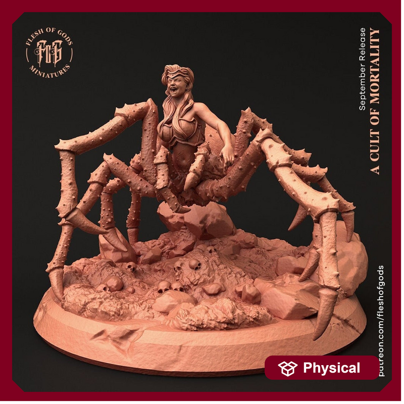 Female Drider Dark Elf Lolth Monstrosity | 28mm and 32mm Scale. | DnD Miniature | Drow Rider | Miniature for Dungeons and Dragons| - Only-Games