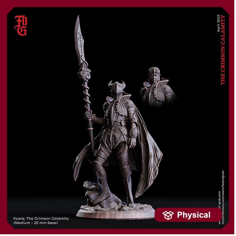 Human Fighter Polearm Master Paladin Adventurer PC or NPC | 28mm, 32mm, 75mm Scales | Dungeons and Dragons | Pathfinder | Flesh of Gods - Only-Games
