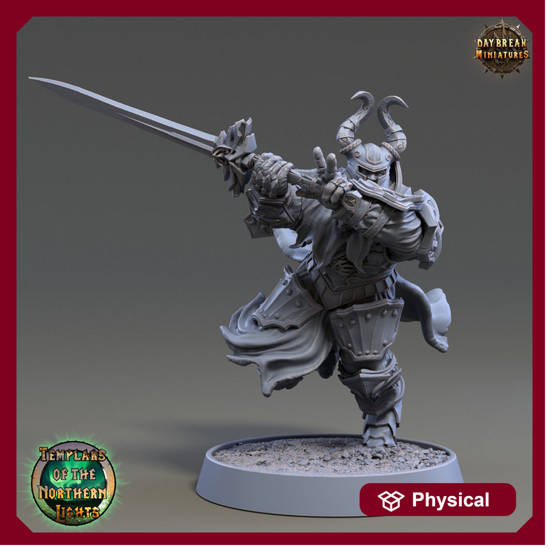 Oath of Vengeance Paladin, Fighter | 28mm, 32mm, 54mm, 75mm Scales | 100mm Tall | Dungeons and Dragons | Pathfinder | Daybreak Miniatures - Only-Games