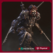 Human Female Steampunk Samurai also w/ Mask PC/ NPC DnD, Unpainted | 28mm,32mm,54mm,75mm,100mm,140mm |Dungeons & Dragons Pathfinder|NERIKSON - Only-Games