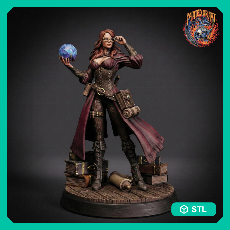 Wizard Miniature STL | Arcelin Diviner with Orb | Digital Download - Only-Games