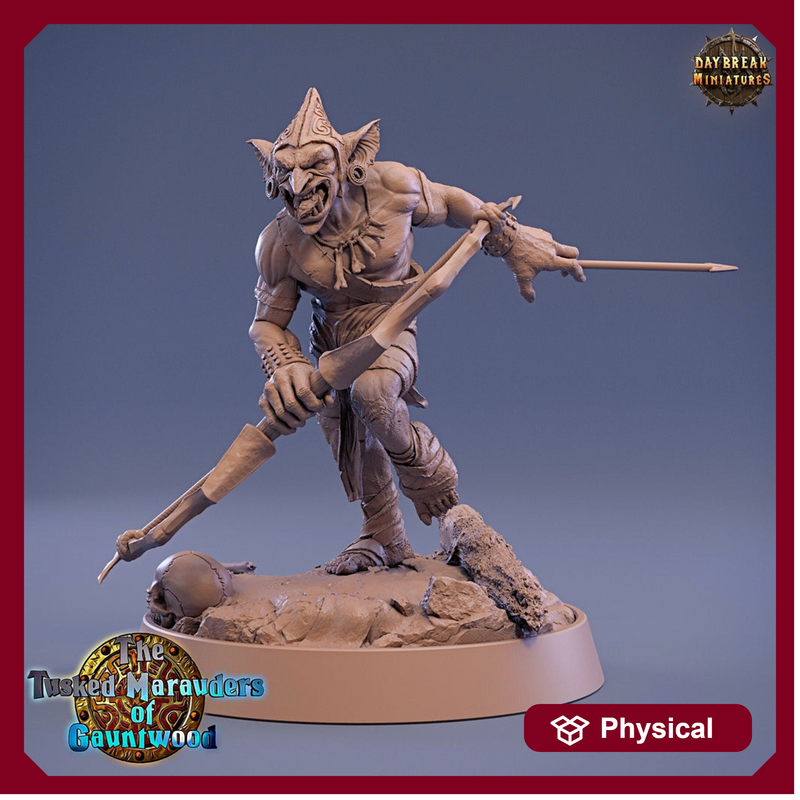 Goblin Archer | DnD Miniatures | Dungeons and Dragons | 28mm, 32mm,54mm,75mm,100mm scale| Pathfinder | Figure for Painting| Gloomspite Glitz - Only-Games