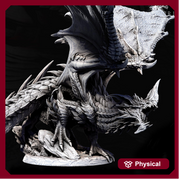 Eldar Legendary Chromatic Blue Dragon (4 sizes) D&D Unpainted Miniature | 230mm Height | Resin Figurine | Dungeons and Dragons 5e Pathfinder - Only-Games