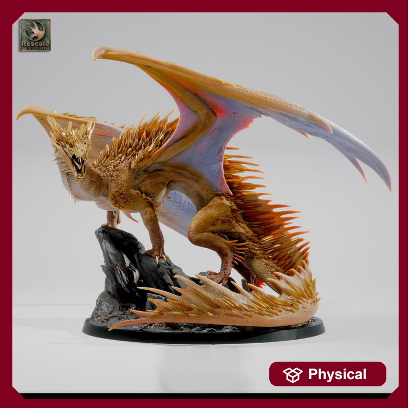 Adult Topaz Dragon Miniature | Gem Dragon Boss | 28mm to Gargantuan - Only-Games