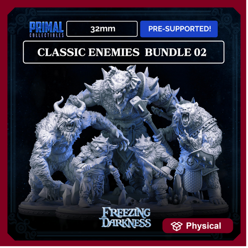 5 miniatures - 32mm - Classic RPG game enemies bundle - FREEZING DARKNESS - MASTERS OF DUNGEONS QUEST - Only-Games