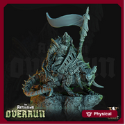 Wererat With Banner mounted on Dire Rat | Resin Miniature | Dungeons and Dragons | 28mm,32mm Scales | Pathfinder Ratfolk | D&D 5e | - Only-Games