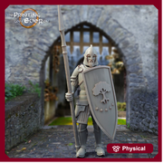 Fighter Soldier Spearman with shield  | 28mm Scale | 32mm Scale | 75mm Scale Pathfinder Figure | DnD 5e | The Printing Goes Ever on| - Only-Games