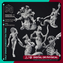 Half Snake Forgotten Tribe Pack - 6 Models - PRESUPPORTED - 32mm scale