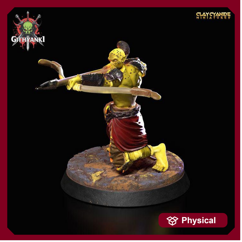 Githyanki Fighter Warrior with Bow UNPAINTED Resin Miniature | 28mm, 32mm,54mm,75mm,100mm Scale |Dungeons & Dragons| Clay Cyanide - Only-Games