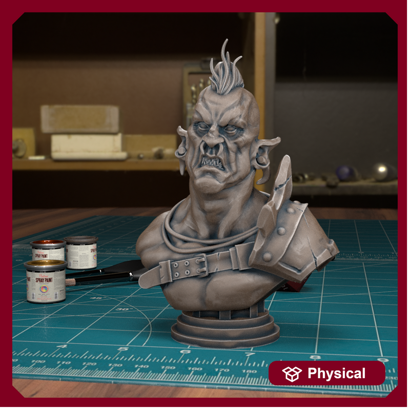 Orc Bust 02 - TytanTroll Miniatures - DnD - Fantasy - 50mm