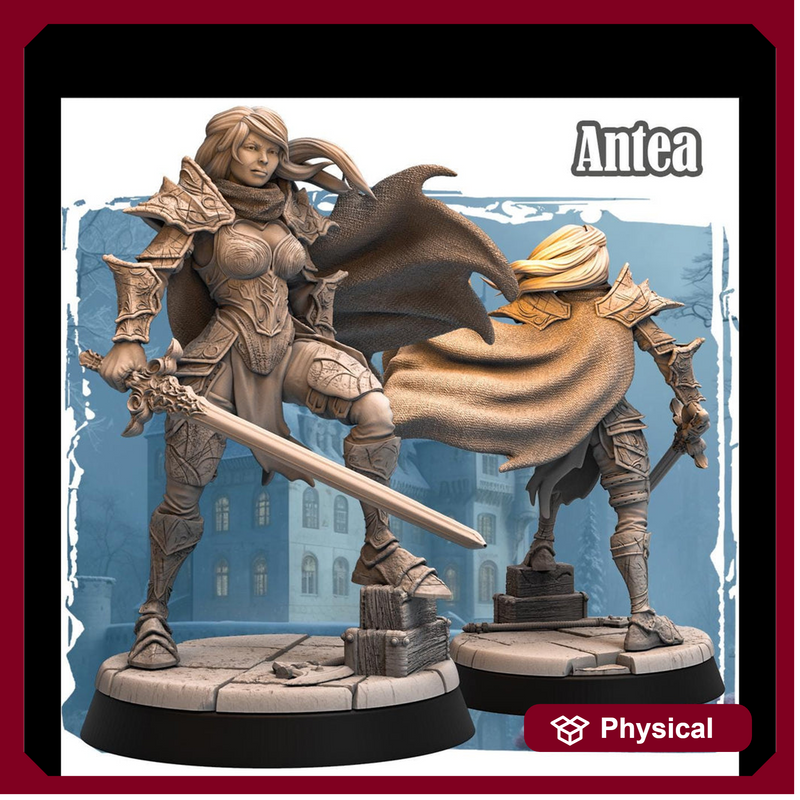 Female Paladin, Fighter Sword and Plate Armor D&D 5e Mini | 28mm, 32mm,54mm,75mm,100mm Scales | Dungeons and Dragons Pathfinder | DM Stash - Only-Games