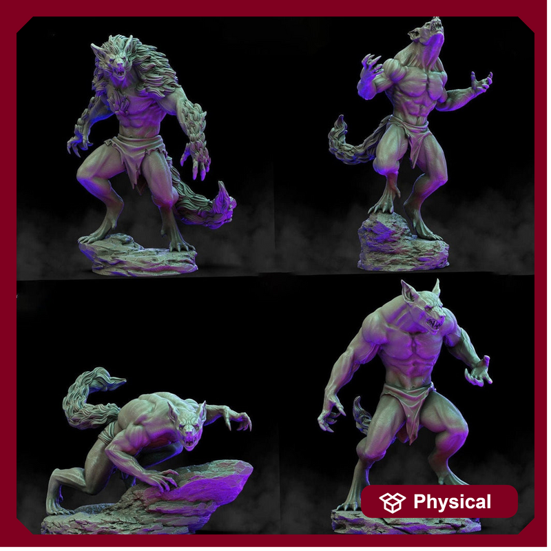 Werewolves (4 different models) | 28mm and 32mm scale | 65mm | Resin Miniature | Dungeons and Dragons | Figure for painting |Pathfinder mini - Only-Games