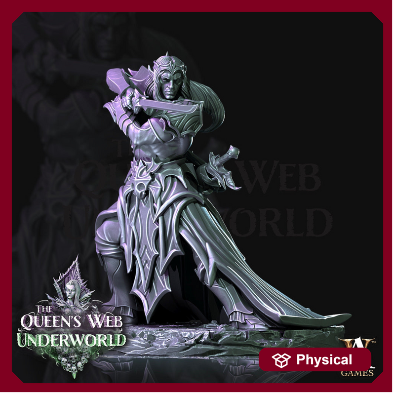 Dark Elf Drow Fighter | 28mm, 32mm,54mm,75mm, 100mm | DnD 5e Miniature | Dungeons and Dragons | Baenere | Melee-Magthere Menzoberranzan - Only-Games