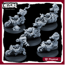 Runt biker gang (5 physical multipart miniatures)