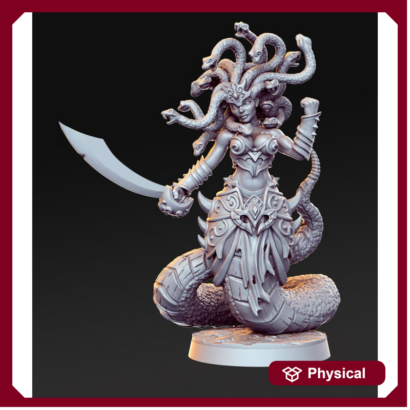 Medusa sexy monstrosity Miniature DnD 5e 3d printed model | 28mm,32mm, 75mm Scale | Unpainted resin Figurine mini D&D - Only-Games