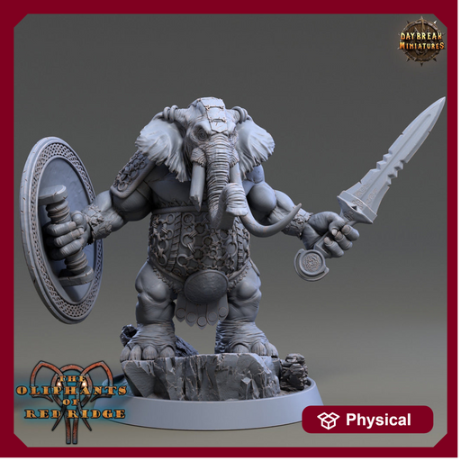 Luxodon Warrior Elephant Race  Scales: 28mm, 32mm,54mm,75mm | D&D 5e Megaboss | Dungeons and Dragons | Pathfinder | Daybreak Miniatures - Only-Games
