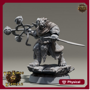 Leonin LionFolk Fighter Barbarian | 28mm, 32mm, 54mm, 75mm Scales,100mm Tall | Dungeons and Dragons D&D 5e | Pathfinder| Daybreak Miniatures - Only-Games