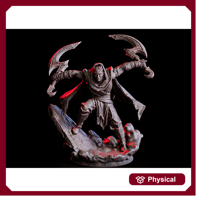 Human Rogue Assassin Miniature | Dual Scythe Soulblade PC NPC | UNPAINTED Resin - Only-Games